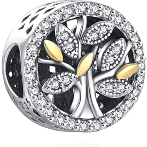 New Bead Charm 925 Sterling Silver Family Life Tree Charm beads Fit Original Pandora charms Bracelet DIY Jewelry For Women Gifts