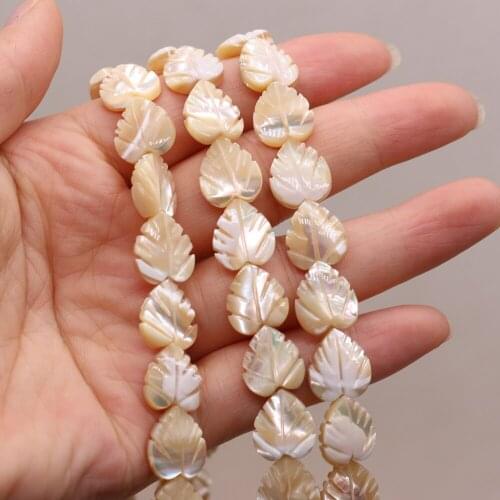 4/6/8/10/12mm Natural Leaf Shape Trochus Top Shell Stone Loose Beads for Jewelry Making DIY Charm Bracelet Necklace Strand 14