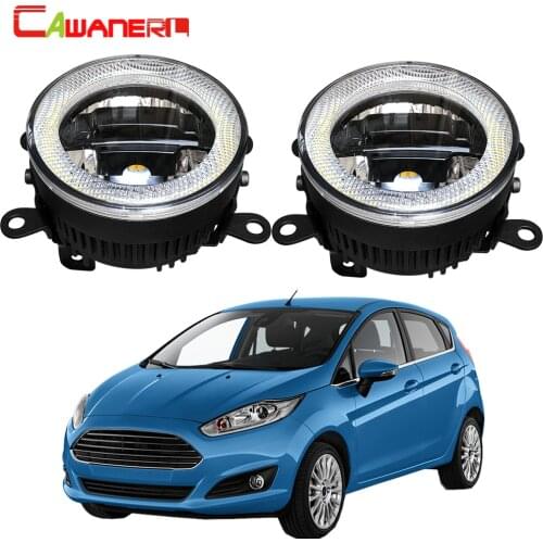Cawanerl 2 Pieces Car LED Bulb Fog Light Daytime Running Lamp Angel Eye DRL 12V Accessories For Ford Fiesta 2001-2015