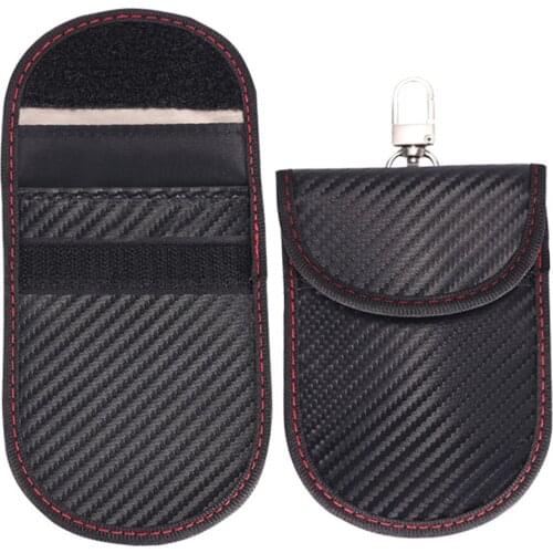 RFID Signal Blocker Faraday Signal Blocking Pouch Bag Shield Cage Pouch Signal Blocking Bag Keychain Anti-magnetic Card Key Case