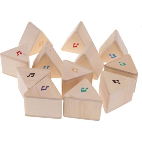 Kids Childrens Wooden Triangular Blocks Sound Memory Game Learning Toy