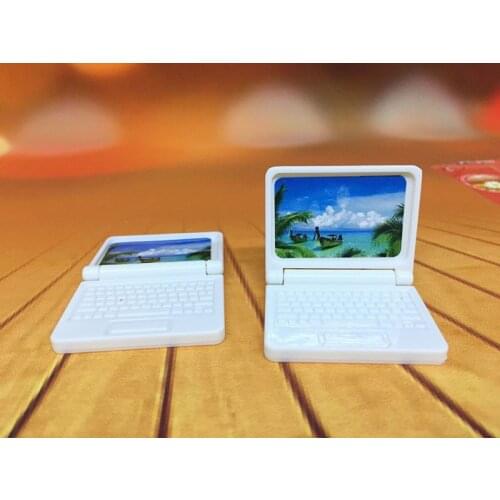 Random Color Creative gift Dollhouse Miniature Modern Computer Furniture For Children Toy Furniture for Dolls laptop computer