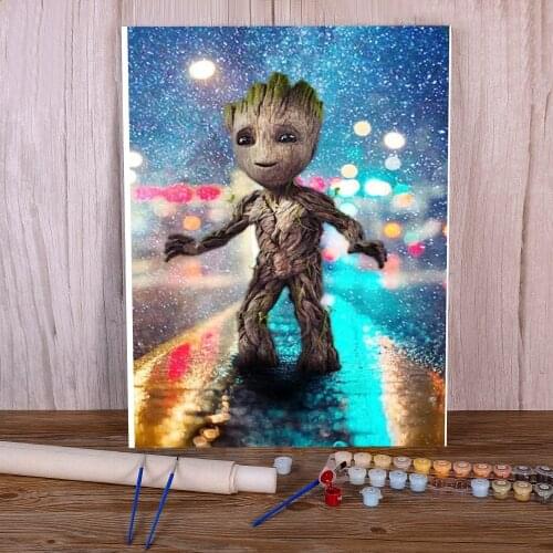 Groot Coloring By Numbers Painting Package Acrylic Paints 50*70 Picture By Numbers Photo Handmade Crafts For Adults Art