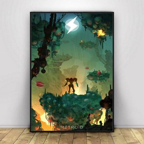 Classic Metroid Video Game Poster PC,PS4,Exclusive Role-playing RPG Game Canvas Custom Poster Alternative Artwork Gift