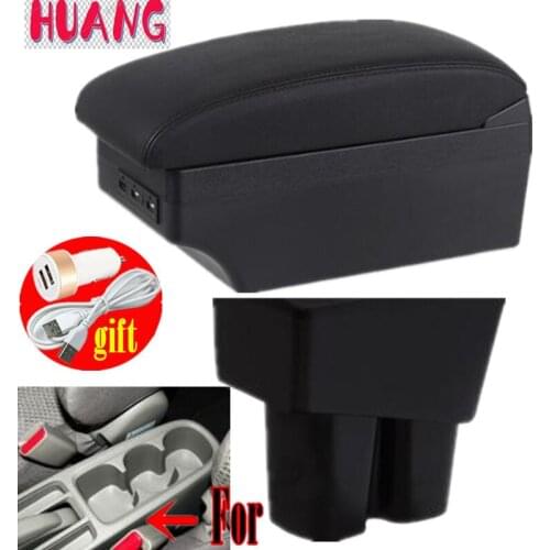 Leather Car Center Console Armrests Storage Box for Honda City 2009 2010 2011 2012 2013 2014 Armrests with USB Free Shipping