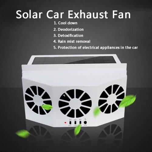 Best Solar energy Vehicle exhaust fan radiator Car Window Windshield Solar Power Air Vent Cool Exhaust Dual Fan System Cooler