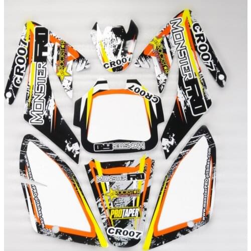 CRF70 3M GRAPHICS KIT Decals Sticker for Honda Motor Dirt Pit Bike Parts CRF70 2004 - 2011 YELLOW&BLACK