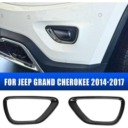For Jeep Grand Cherokee 2014-2017 Front Fog Light Lamp Cover Trim Frame Overlay