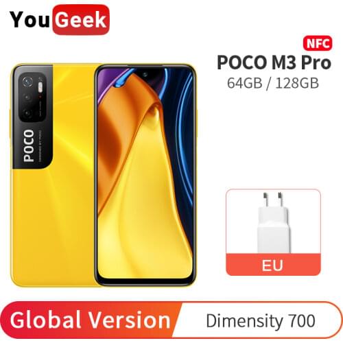 New Global Version POCO M3 Pro 5G Dimensity 700 90Hz 6.5'' Screen 48MP 5000mAh Support 18W Fast Charging NFC Cellphone