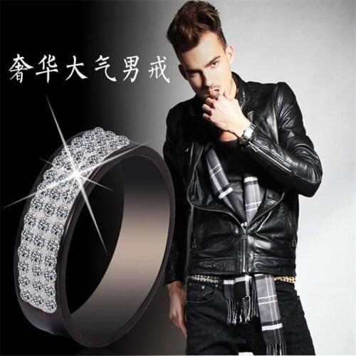 New Fashion Bijoux Femme Vintage Zircon Rings For Men Bague Titanium Stainless Steel Ring Anel Feminino Christmas men jewelry