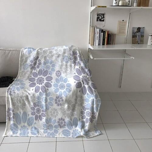 Special Throw Blanket For Bed Flower Purple Hand Painted Nap Traveling Soft Flannel Blanket Childrens Bedroom Bedspreadc