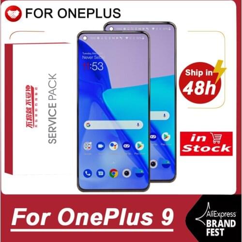 Original 6.55" Fluid AMOLED For OnePlus 9 LCD Display Touch Screen Digitizer Assembly For One Plus 9 1+9 LE2113 LE2111 LE2110