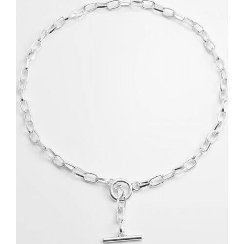 Punk Girl Necklace 2020 Fashion New Wild Temperament Simple Fishbone Chain One Word Buckle Short Necklace Womens Sales