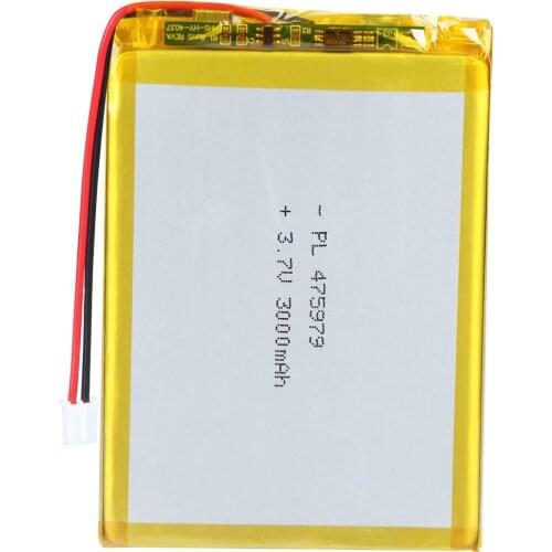 Mejuew 3.7V 3000mAh 475979 Rechargeable Lipo Battery with JST Connector