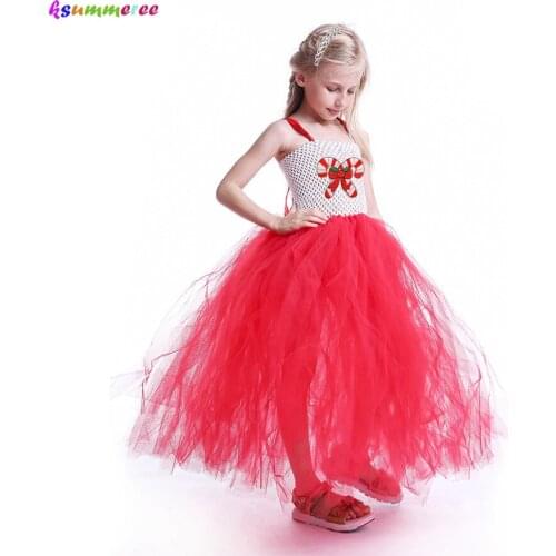 Girls Kids Christmas Party Tutu Dress Children Pageant Xmas New Year Tulle Dress Girls Princess Ball Gown Photo Costume