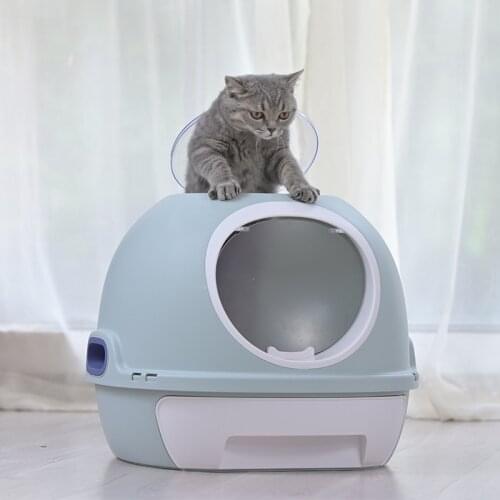 Fully Enclosed Cat Litter Box Large Anti-spatter Drawer Top Into Cat Toilet Deodorization Extra Large Oversized with purifier
