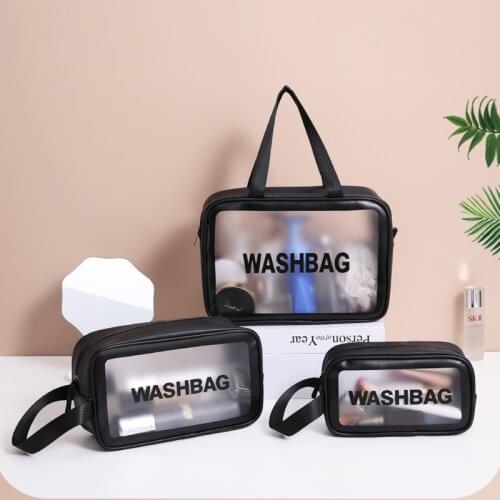 New Transparent PU Frosted Travel Totes Bags Storage Large capacity square Wash Bag Handbags Casual Organizer Package Unisex