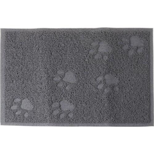 Rectangular Durable Cat Litter Mat Cute Cat Paw Print Easy Clean Soft Cotton