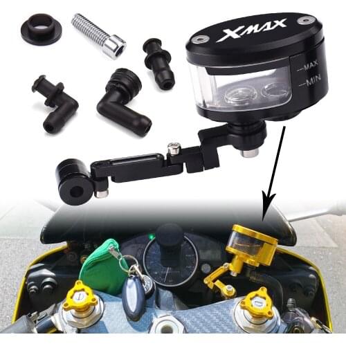 Motorcycle Brake Fluid Oil Reservoir Clutch Tank Cylinder Cup+support bracket For YAMAHA XMAX400 XMAX300 xmax 125 250 300 400