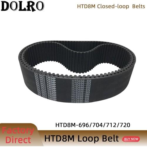 HTD 8M synchronous belt C=696/704/712/720 width 15/20/25/30/40/50mm Teeth 87 88 89 90 HTD8M Timing Belt 696-8M 704-8M 712-8M