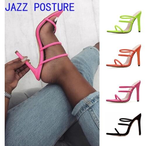 T-shaped slippers 2021 slippers Open-toed slippers Color: red, black, orange, green w094