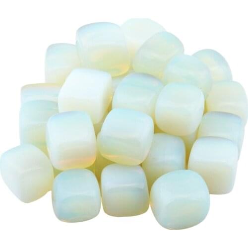 TUMBEELLUWA 1lb (460g) Opal Opalite Stone Tumbled Polished Stones for Wicca Reiki Energy Healing Crystal