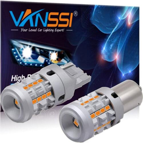2Pcs 7507 Bau15s PY21W LED Canbus Turn Signal Light Amber Yellow Built in Resistor Anti Hyper flashing LED Bulb Erorr Free