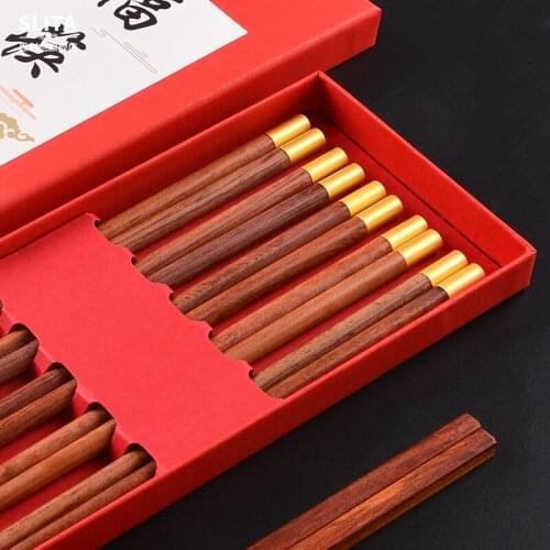 High Quality Mahogany Chopsticks Wooden Sushi Chop Stick Tableware ot Portable Sushi gift box Sticks Set Chinese Chopstick Gifts