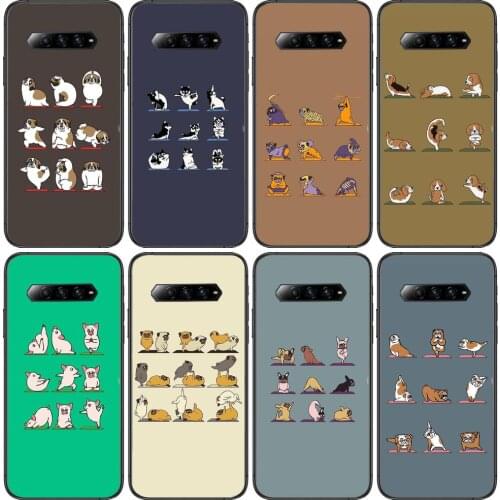 Yoga lovers Cute animal Anime Phone Case For xiaomi redmi Black Shark 4 Pro 2 3 3s Cases Helo Black Cover Silicone Back Prett