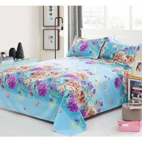 1Pcs Bed sheet +2PC Bed Sheet 100% Polyeste with Pillowcase Printed Fitted Sheet With Elastic Bed Linen Mattress Cover