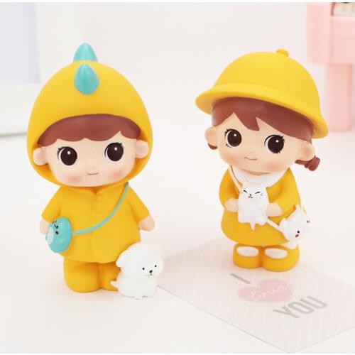 1pcs Car Ornaments Cute Little Boy Little Girl Personality Anime Mini Doll Car Accessories Car Interior Accessories Decoration