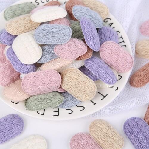 10Pcs/Pack 4*2.5CM Oval Felt Patches DIY Hair Clip Accessories Patches For Clothing Stickers Clothing Badges DIY Handmade Crafts