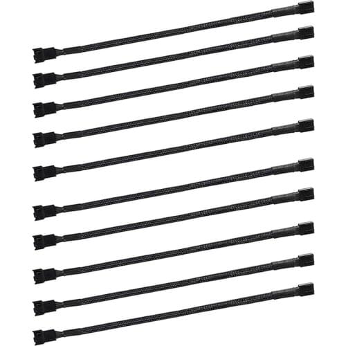 HOT 10PCS 4 Pin PWM Fan Extension Power Cable Connector Case Male to Female Extending Cables Compatible with 4 Pin/3Pin Fan