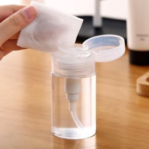 100/150/200/300ML Clear Pump Dispenser Bottle Plastic Nail Polish Alcohol Clear Remover Cleaner Container Makeup Remover Bottles