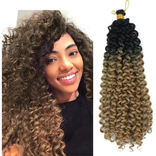 14Inch Afro Kinky Curl Twist Braids Water Wave Bulk Hair Crochet Hair Synthetic Braiding Hair Extensions Grey Pink Purple Blue