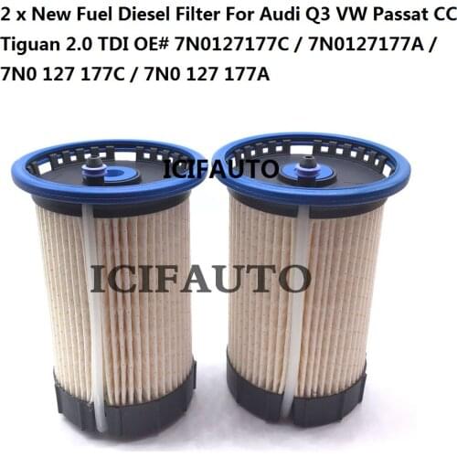 2 x New Fuel Diesel Filter For Audi Q3 VW Passat CC Tiguan 2.0 TDI OE# 7N0127177C / 7N0127177A / 7N0 127 177C / 7N0 127 177A
