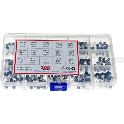300pcs 15 kinds of transistor transistor set component box S9012/S9013/S9014/S8050/S8550