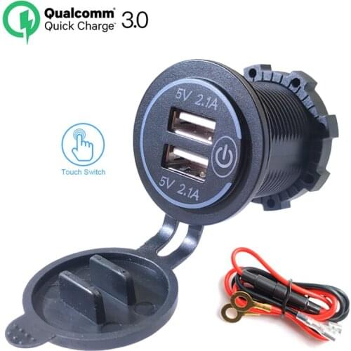 4.2A Dual USB Charger Socket Power Outlet Adapter 5V Waterproof Dual USB Ports Fast Charge for Smartphone Car Boat Marine D5