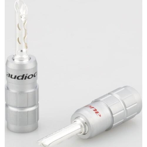 4pcs Audiocrast 638S Pure Silver Plated Audio Speaker Banana Plug BFA Banana plug for speaker cable Hi-Fi Amplifier Terminals