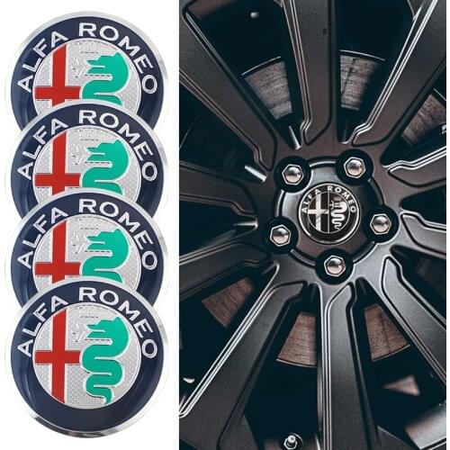 4Pcs Car Wheel Center Hub Caps Emblem Stickers For Alfa Romeo Giulia Stelvio Giulietta Spider GT Mito Accessories