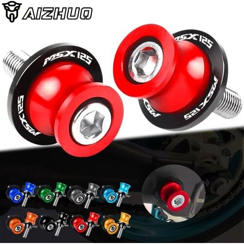 Motorcycle Accessories 8MM Swingarm Slider Spools Stand Screw FOR HONDA GROM MSX125 2014-2017 2016 2015 CNC Aluminum MSX125 LOGO