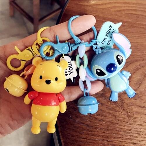 Disney Mickey Keychains Plastic Movable Doll Pendant Donald Duck Bag Flowers Keychain Event Souvenirs Accessories For Girl Gift