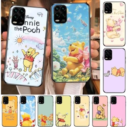 Winnie the Bear cartoon Phone Case For XiaoMi Redmi Note 10 9 9S 8 7 6 5 A Pro T Y1 Black Cover Silicone Back Pre style cover