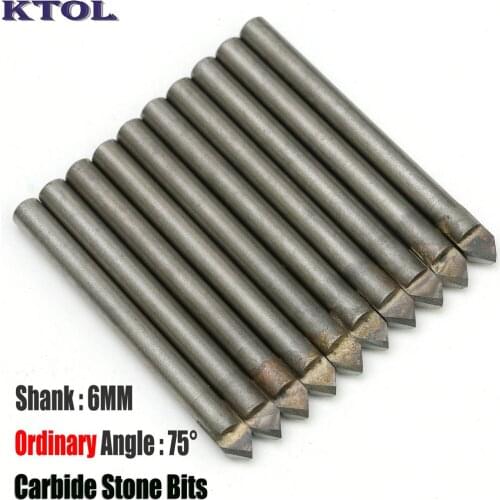 CNC Stone Engraving Tools-6MM Shank 75 Ordinary Angle V Groove Bit Solid Carbide End Mills Engraving Cutter for Milling Machine
