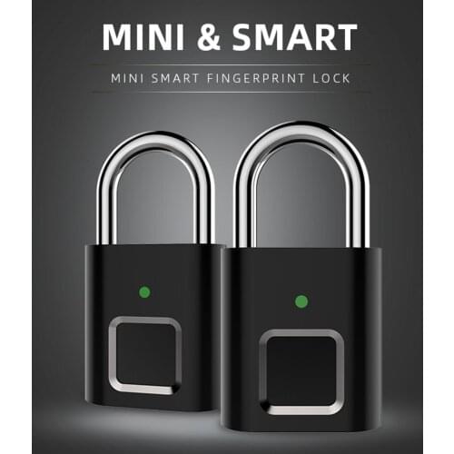 Security Door Lock Smart Keyless USB Rechargeable Fingerprint Padlock For Locker Intelligent Home Keyless Lock