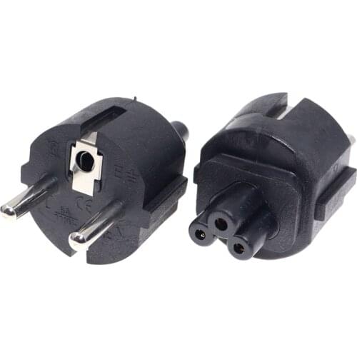European CEE7/7 Schuko 2 Round Pins TO IEC320 C5 Recetacle Power Plug Convertor ,EU-C5 AC Adapter For Laptop