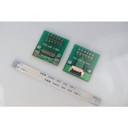2 Sets FFC FPC Cable 12 Pin 0.5mm Pitch to 2.54 mm through hole DIP PCB Adapter 30 50 80 100 120 150 200 mm Same Contact Sides