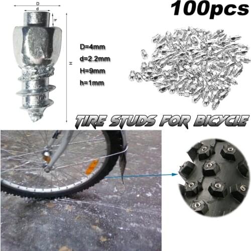 9 mm Carbide Screw Tungsten Tire Studs Snow Spikes Anti-Slip Anti-ice for Bikes/Motorcycles with Installation Tool