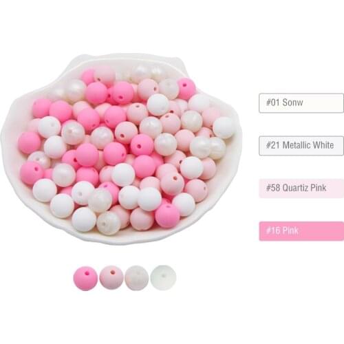Cute-idea 9mm 300pcs round Silicone Beads Food Grade Pacifier Chain Accessories Baby Teething Products DIY Toy Pendant BPA Free