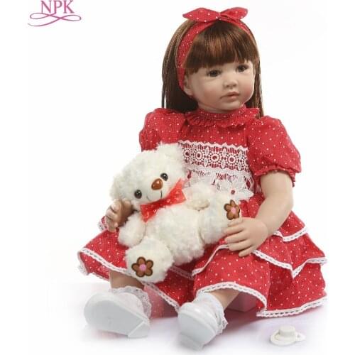 NPK Silicone Reborn Baby Doll Toy 60cm Princess Toddler Babies Like Alive Bebe Girls Brinquedos Limited Collection Birthday Gift